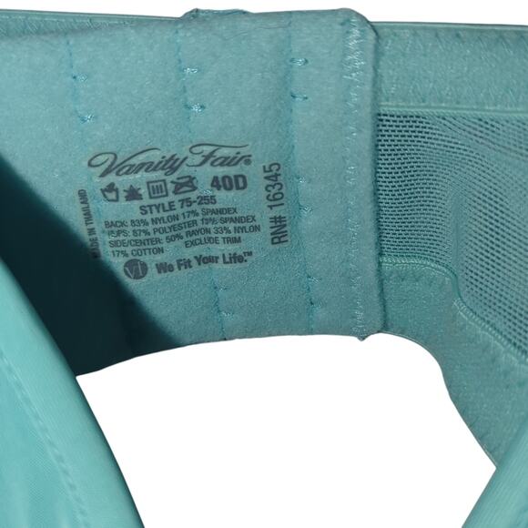 New Blue Vanity Fair Bra 40D - Picture 3 of 5